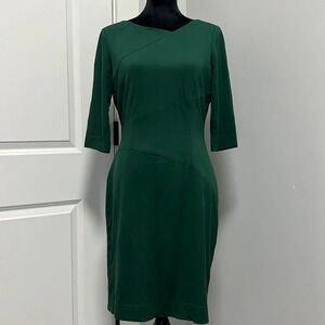 CREMIEUX Women’s Michelle Alpine Green 3/4 Sleeve Knee Length Lined Dress size 6